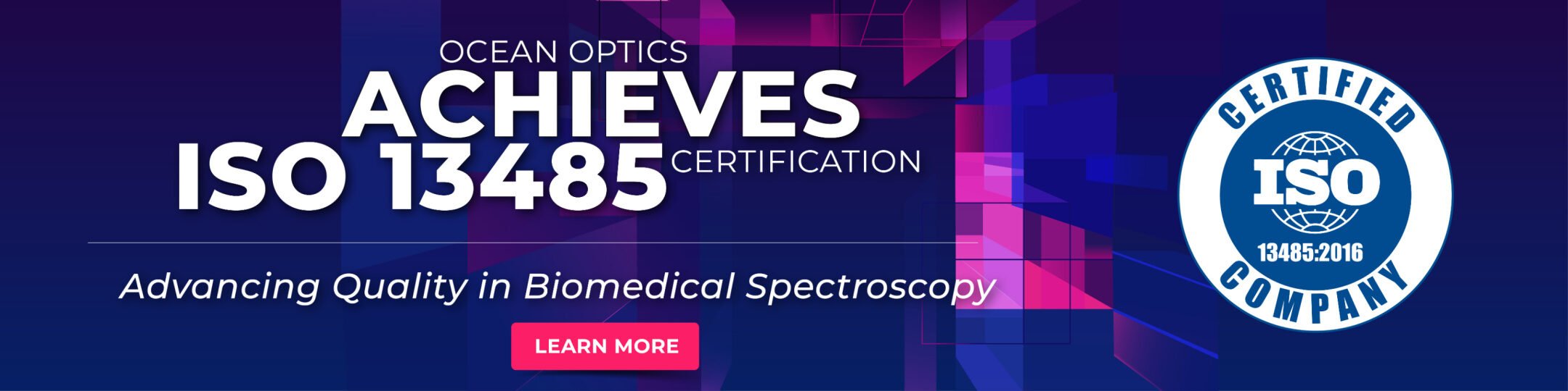 Ocean Optics ISO 13485 Certificate
